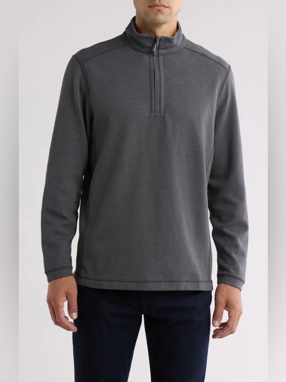 Tommy Bahama Gray Switch It Up Reversible Quarter Zip Sweatshirt Men’s Size L